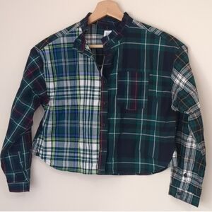 Plaid Button-Up Shirt For Girls Size 8 Gap NWT